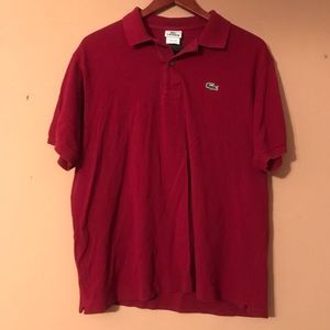 Red Lacoste Polo Shirt size 7 (Large)